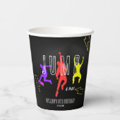 Neon Laten we springen Kinder kleurrijke verjaarda Papieren Bekers (Achterkant)