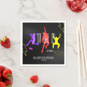 Neon Laten we springen Kinder kleurrijke verjaarda Servet (Insitu)