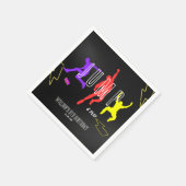 Neon Laten we springen Kinder kleurrijke verjaarda Servet (Hoek)