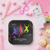 Neon Laten we springen Kinder leuke verjaardagsfee Papieren Bordje (Feest)