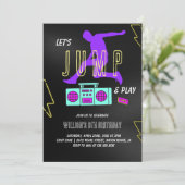 Neon Laten we springen Kinderen Verjaardagsfeestje Kaart (Staand voorkant)