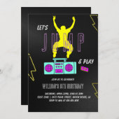 Neon Laten we springen Kinderen Verjaardagsfeestje Kaart (Voorkant / Achterkant)