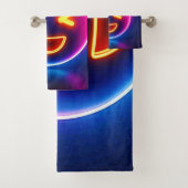 Neon Laughing Emoji Joy Bad Handdoek (Insitu)