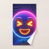 Neon Laughing Emoji Joy Bad Handdoek (Handdoek)