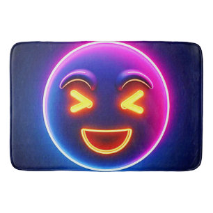 Neon Laughing Emoji Joy Badmat