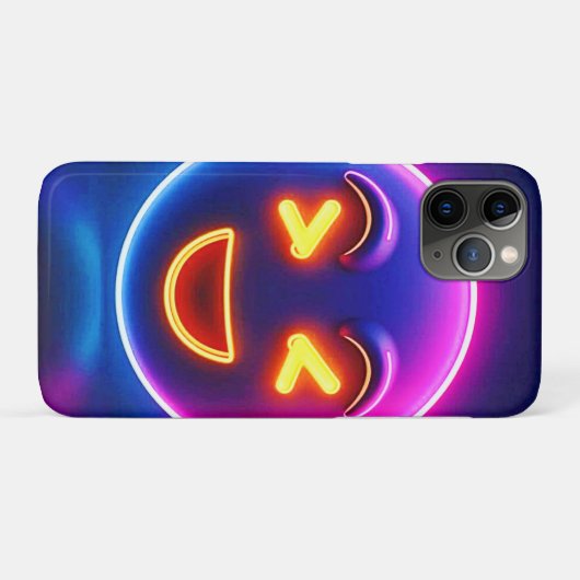 Neon Laughing Emoji Joy Case-Mate iPhone Case (Achterkant (horizontaal))