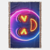 Neon Laughing Emoji Joy Deken (Voorkant Verticaal)