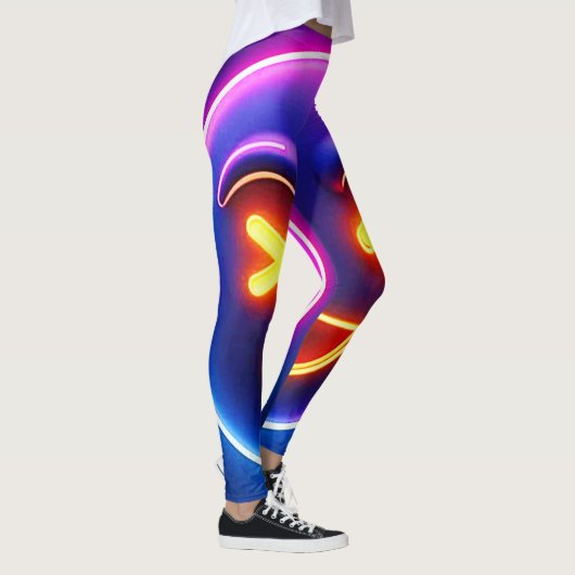 Neon Laughing Emoji Joy Leggings (Rechts)