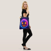 Neon Laughing Emoji Joy Tote Bag (Op model)
