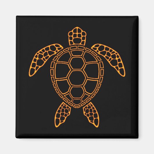 Neon Lava Zee Schildpad Design Magneet (Voorkant)