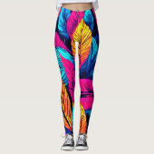 Neon Leaf Symphony Leggings (Voorkant)