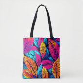 Neon Leaf Symphony Tote Bag (Voorkant)