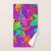 Neon Leaves: Cartoon Flow Bad Handdoek (Handdoek)