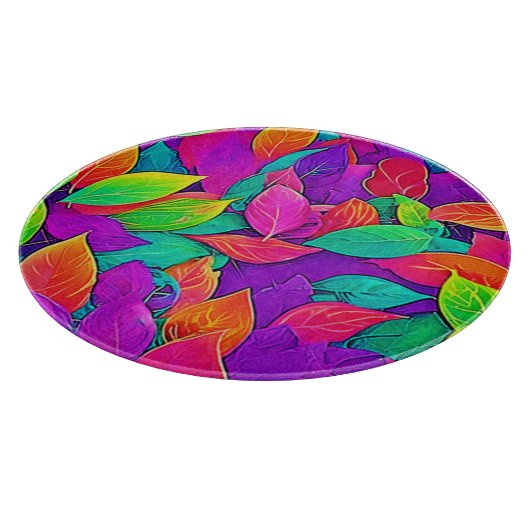 Neon Leaves: Cartoon Flow Snijplank (Hoek)