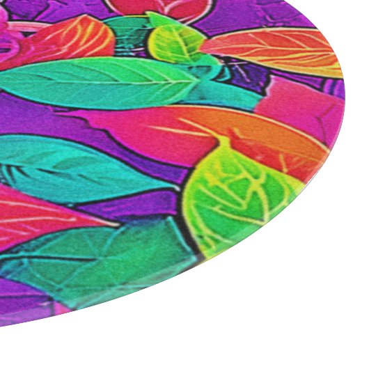 Neon Leaves: Cartoon Flow Snijplank (Hoek)