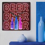 Neon LED Beer Sign Red Vierkante Klok<br><div class="desc">Klok van de vierkante muur gedrukt met het neonuitkijkbalteken. Het ontwerp heeft bierflessen gekleurd en is voorzien van een letters met het woord BEER in LED-strips. Het heeft een kleurenpalet van rood,  roze,  blauw en paars. Blader alsjeblieft naar onze winkel voor andere kleurpaden.</div>