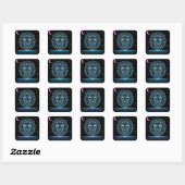Neon Leeuw Synthwave - Retro Koning Roofdier Vierkante Sticker (Vel)
