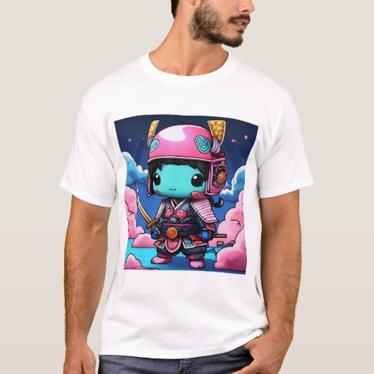 Neon Legends: Chibi Ninja Godheid in Koi Armor T-shirt (Voorkant)