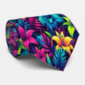 Neon Lelies Verlichten Tropisch Dreamscape Stropdas (Opgerold)