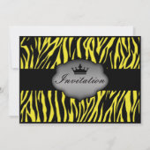 Neon Lemon Wild Night Zebra Bachelorette Party Kaart (Achterkant)