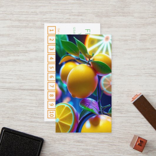 Neon Lemons Limes loyalty punch card (Voorkant / Achterkant in situ)