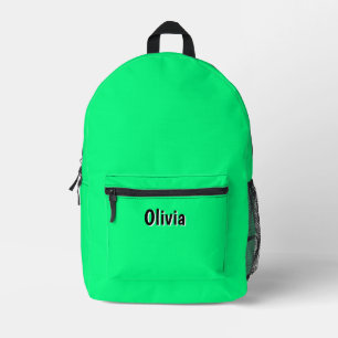 Neon Lente Groene en Zwarte 3D Gepersonaliseerde N Bedrukte Rugzak