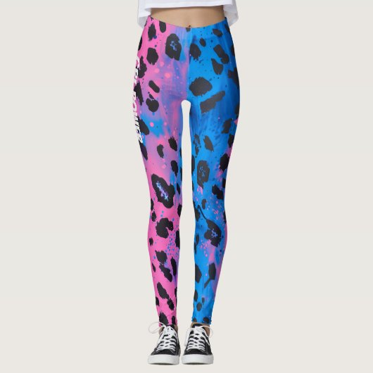 Neon Leopard Animal GRL Power Leggings (Voorkant)