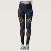 Neon Leopard Black Leggings (Voorkant)