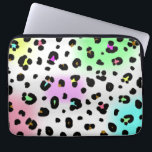 Neon Leopard Electronics Bag Laptop Sleeve<br><div class="desc">Een elektronicazak met een airpenseel van 80's,  geïnspireerd op het ontwerp van de neonluipaard.</div>