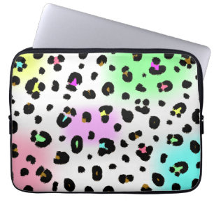 Neon Leopard Electronics Bag Laptop Sleeve