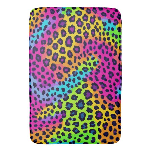 Neon Leopard Print Badmat (Voorkant Verticaal)