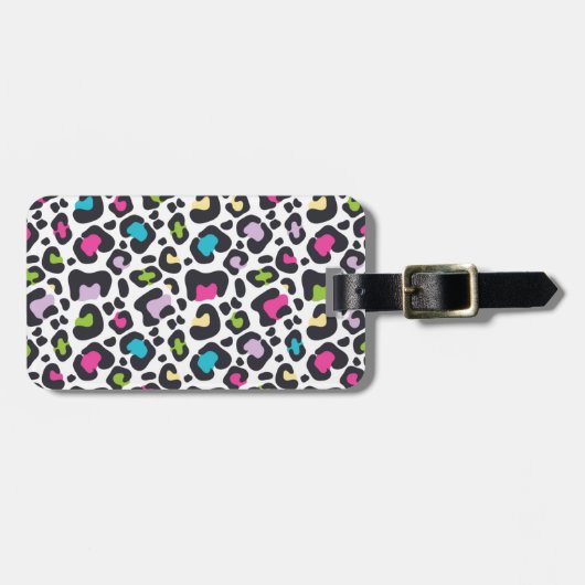 Neon Leopard Print Bagagelabel (Voorkant horizontaal)