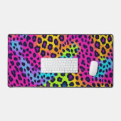 Neon Leopard Print Bureaumat (Keyboard & Muis)
