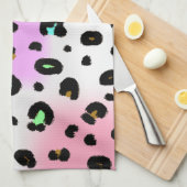 Neon Leopard Print Kitchen Towel Theedoek (Quarter Fold)