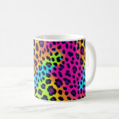 Neon Leopard Print Koffiemok (Voorkant rechts)