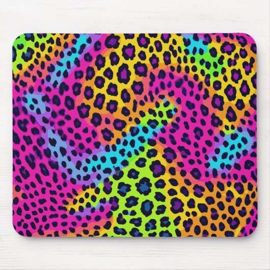 Neon Leopard Print Muismat (Voorkant)