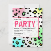 Neon Leopard Print Party nodigt uit Kaart (Voorkant)