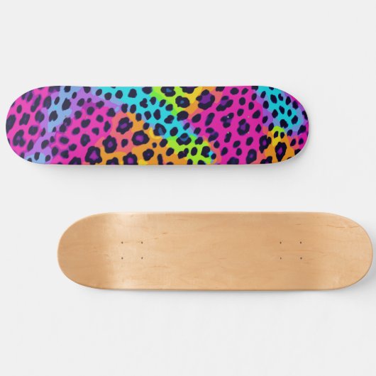 Neon Leopard Print Persoonlijk Skateboard (Horizontaal)