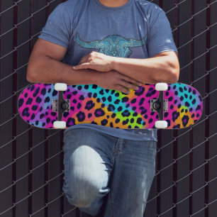 Neon Leopard Print Persoonlijk Skateboard