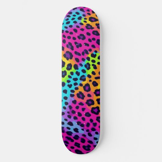 Neon Leopard Print Persoonlijk Skateboard (Voorkant)