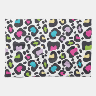 Neon Leopard Print Theedoek