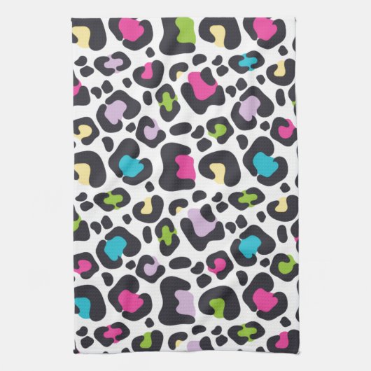 Neon Leopard Print Theedoek (Verticaal)