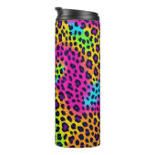 Neon Leopard Print Thermosbeker (Geroteerd rechts)
