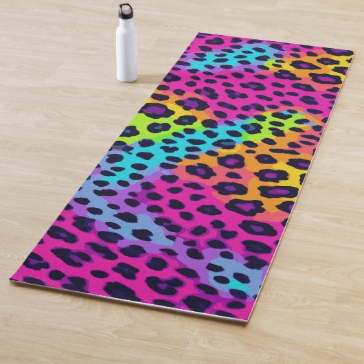 Neon Leopard Print Yogamat (In situ)