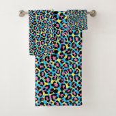 Neon Leopard Spots Patroon Bad Handdoek (Insitu)