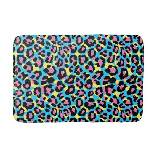 Neon Leopard Spots Patroon Badmat (Voorkant)