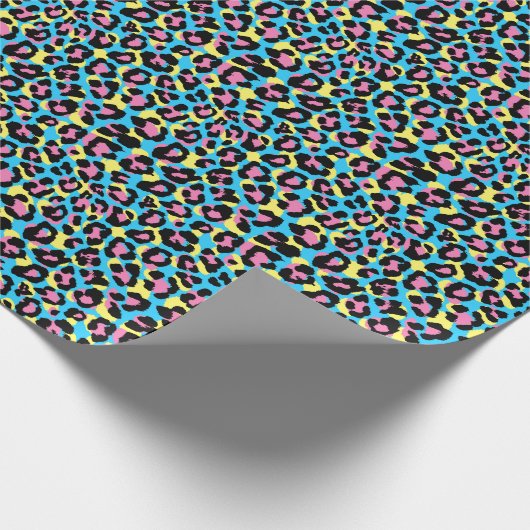 Neon Leopard Spots Patroon Cadeaupapier (Hoek)