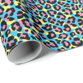 Neon Leopard Spots Patroon Cadeaupapier (Rol Hoek)