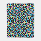 Neon Leopard Spots Patroon Fleece Deken (Voorkant)