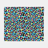 Neon Leopard Spots Patroon Fleece Deken (Voorkant (Horizontaal))